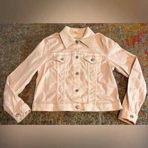 Michael Kors Womens Cream Button Down Jean Jacket. Large.  97% Cotton